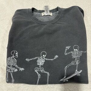 Skeleton Graphic Dark Gray Sweater